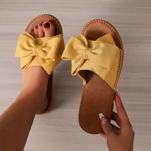 Women’s golden mustard knot bow sandals